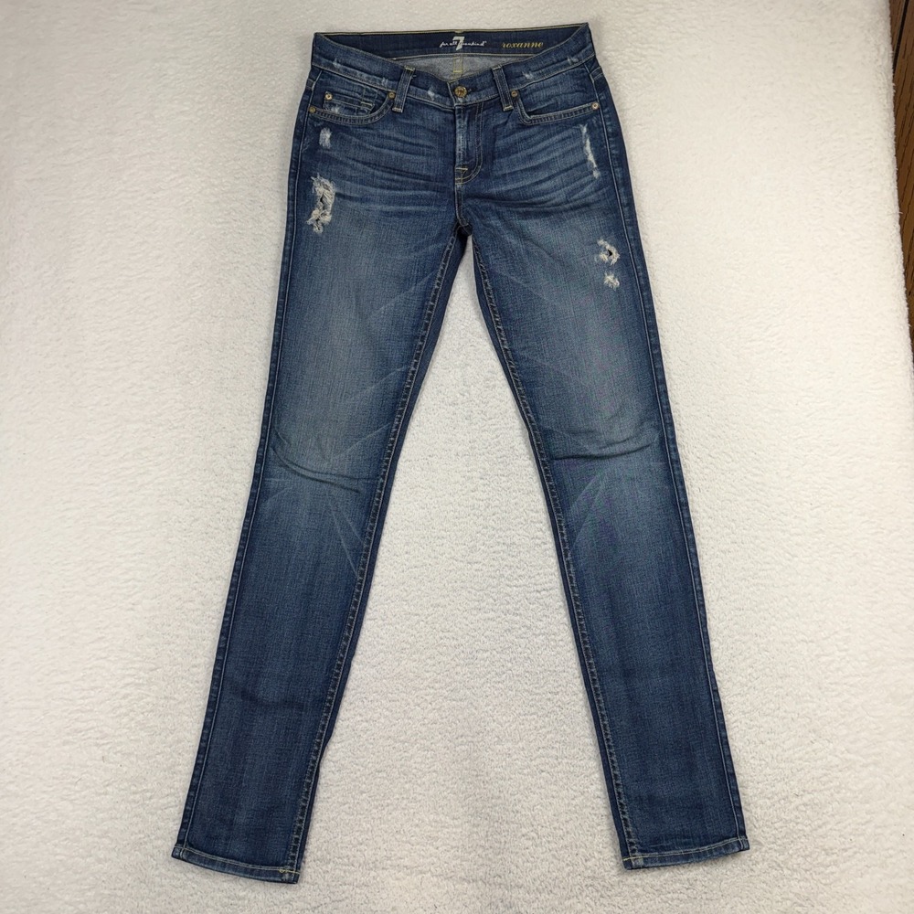 7 For All Mankind Roxanne Jeans Womens 26 (28x31) Skinny Ankle Stretch Denim